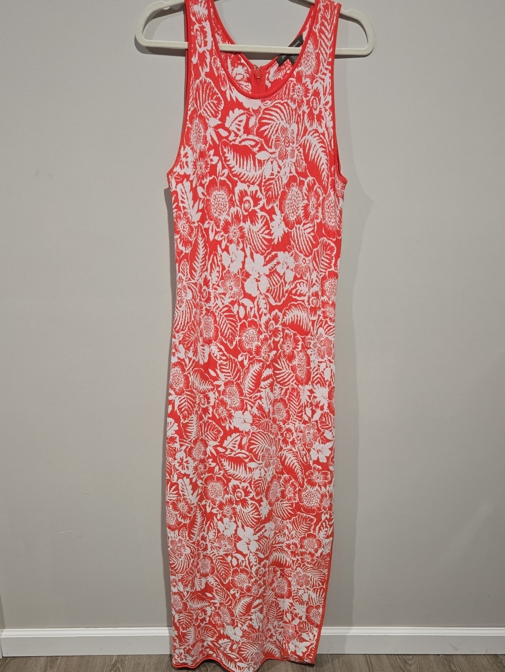 Womens Tommy Bahama Coral & White Floral Tropical Maxi Sweater Dress Retail $168
